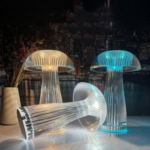 Transparent Nightlights Mushroom Lamp Bedroom Night Lamp Jellyfish Lamp Atmosphere Decoration Crystal Table Light