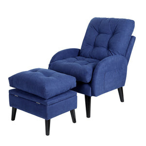 Accent Chair with Ottoman Storage Sofa Chair for Living Room Lounge Bedroom Armchair
