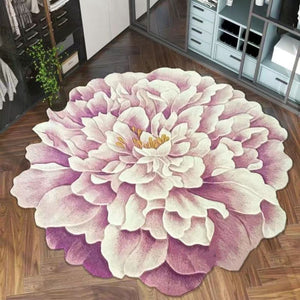 Blue Flower Shaped Carpets for Living Room Sofa Table Mat Anti-skid Floor Mat Bedroom Decor