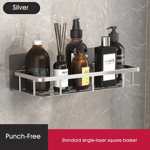 Punch-free Bathroom Shelf Shelves Wall Mounted Shampoo Storage Rack For Kitchen Holder