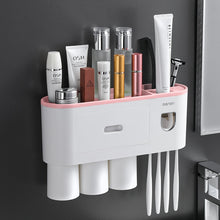 Load image into Gallery viewer, CMXIO Toothbrush Holder With Toothpaste Dispenser 1/2/3/4/5Cups Storage Rack Set

