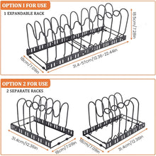 Load image into Gallery viewer, 2pcs Expandable Pot Pan Lid Rack Bakeware Cupboard Organizer
