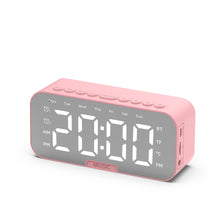 Load image into Gallery viewer, Bluetooth Speaker with Large LED Mirror Screen Digital Alarm Clock with FM Radio Phone Holder
