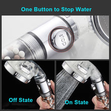 Load image into Gallery viewer, Bathroom 3-Function SPA Shower Head with Switch Stop Button high Pressure Anion Filter
